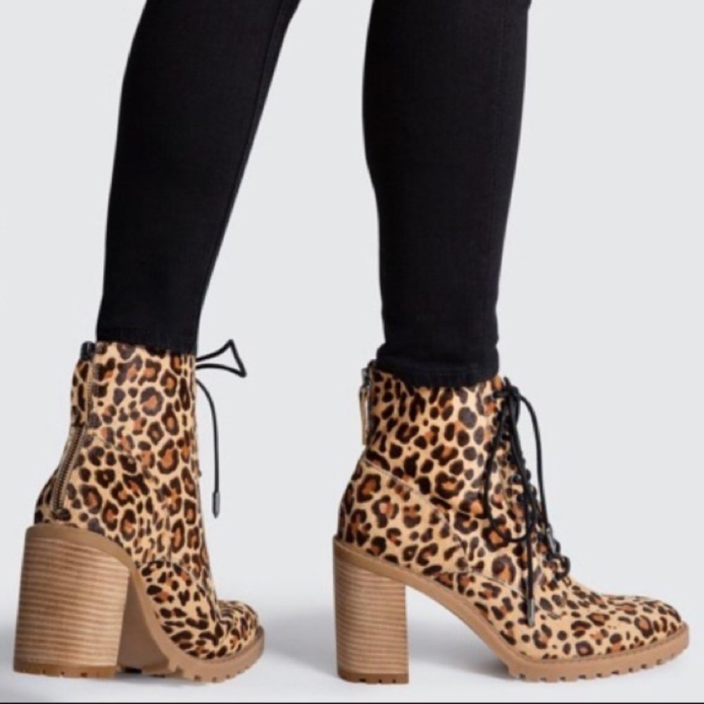 DOLCE VITA LEOPARD LEATHER & DYED CALF HAIR BOOT